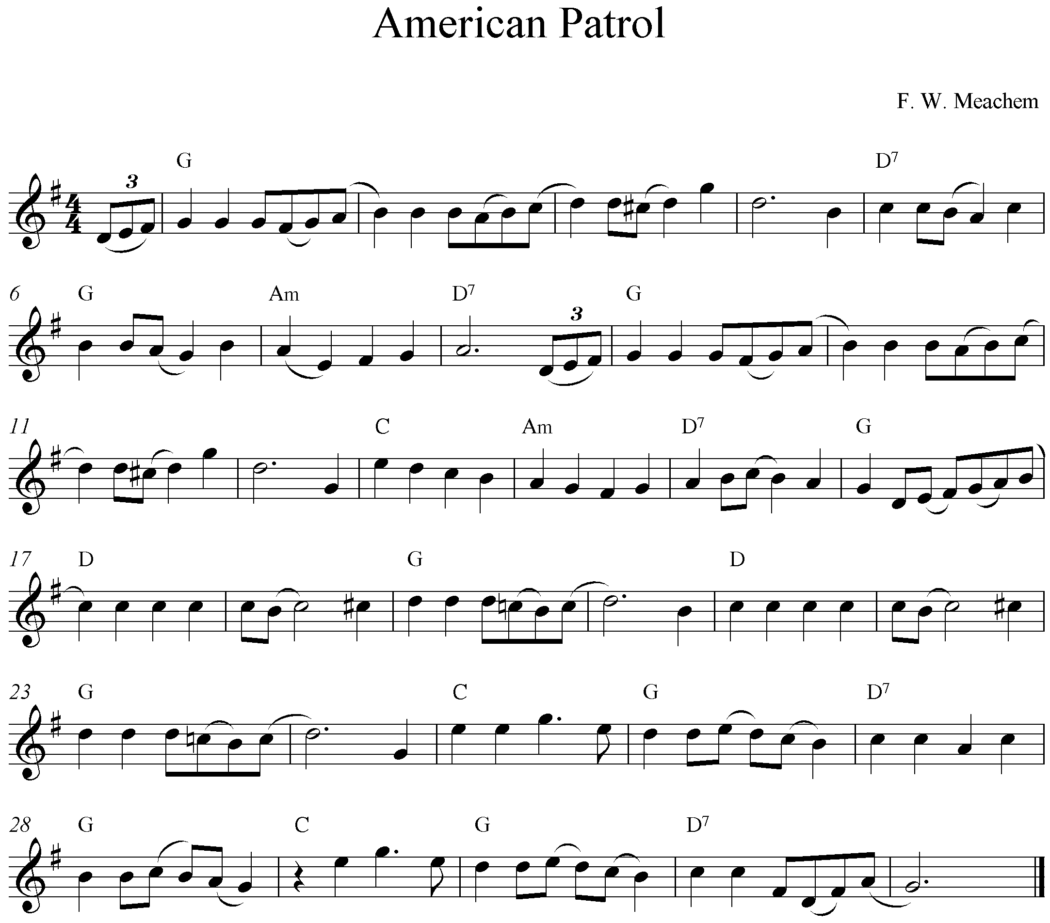 American Patrol Clarinet, Trumpet